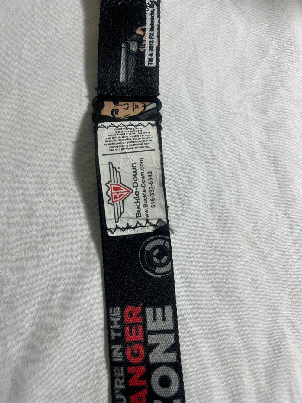 FX Archer Danger Zone Buckle-Down Seatbelt Spy Cartoon RARE VTG